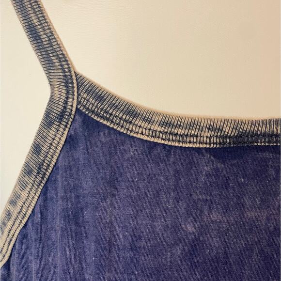 KPC Medium Distressed Tank Top Razor Cut Acid Mineral Vintage Wash Ribbed - Picture 6 of 9